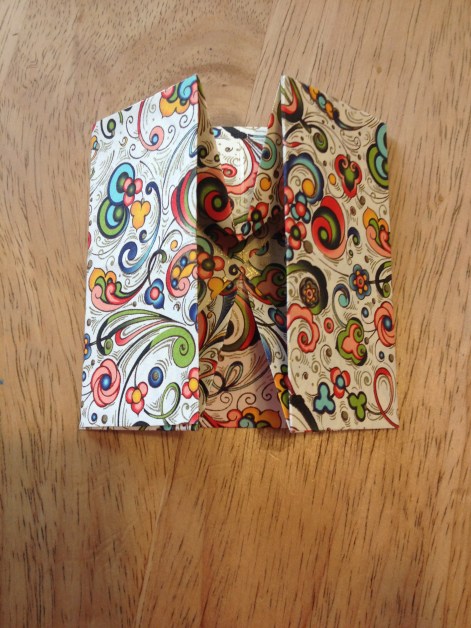 origami box folded flat